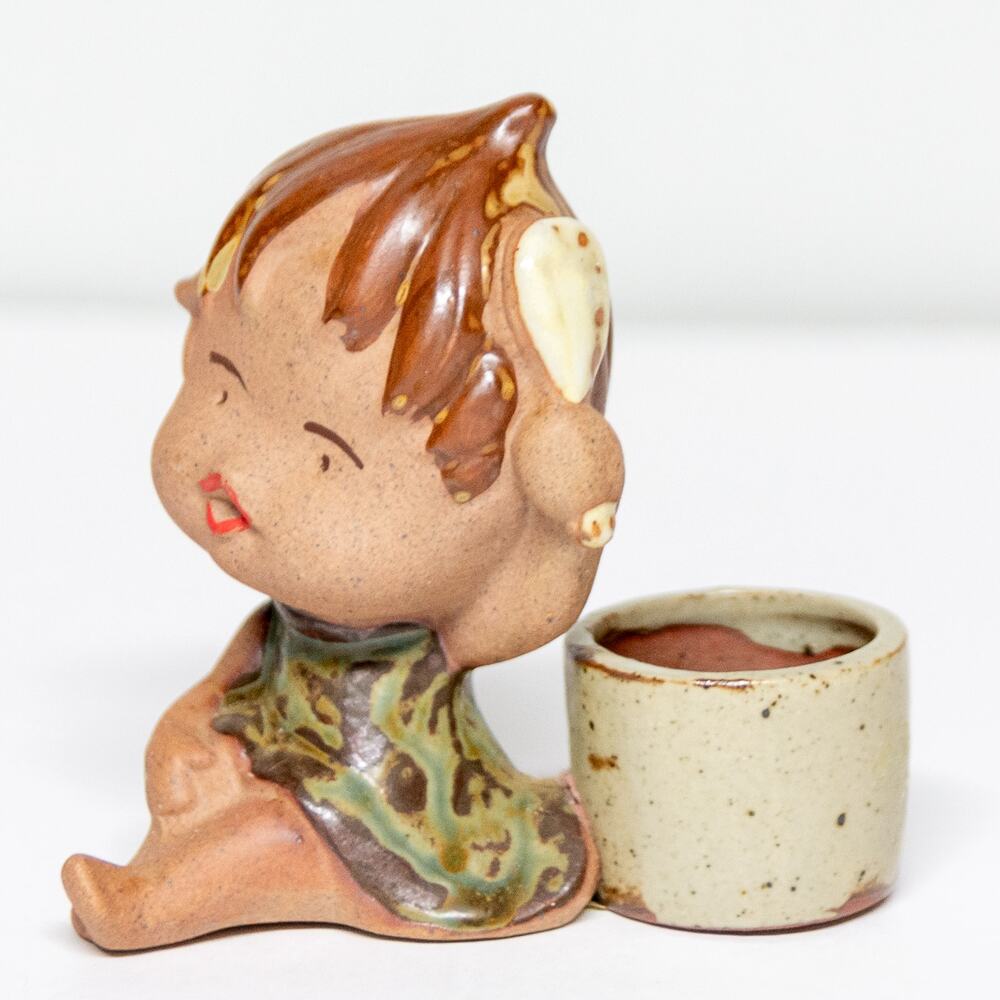 Antique 50s Ceramic Figurine Girl Room Decor COLONIAL CANDLE JAPAN Taper Holder